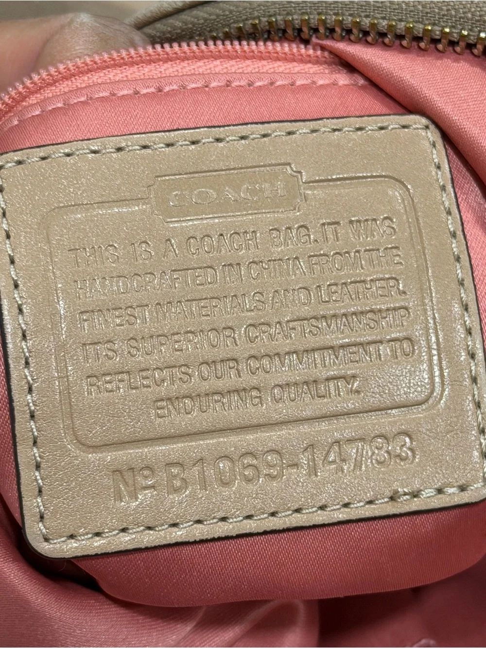 Coach Beige Leather Crossbody Bag